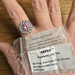 Pink and Silver Cubic Zirconia Ring, Bomb Party, Somebody Like You